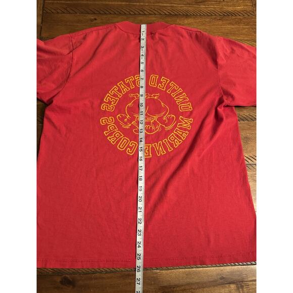 RARE USMC Marine Corps Devil Dog USA Made 2 Sided Graphic T Shirt Large Read - Picture 7 of 9